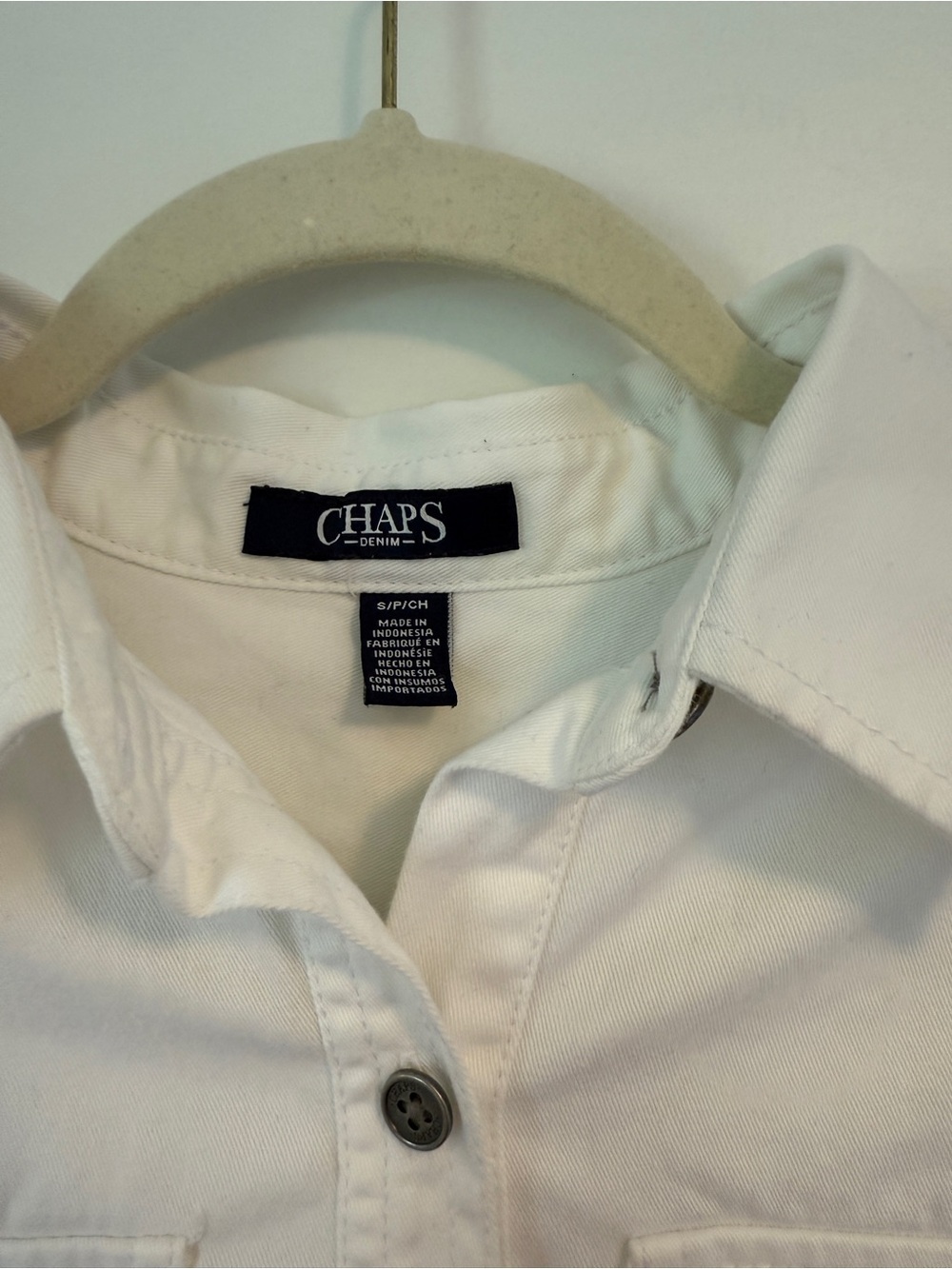 Chaps White Cotton Button-Front dress - Picture 3 of 4